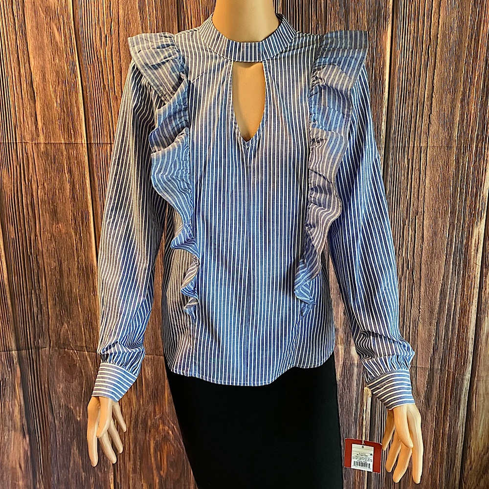 Mossimo Supply Co. size small NWT blue & white horizontal stripped blouse